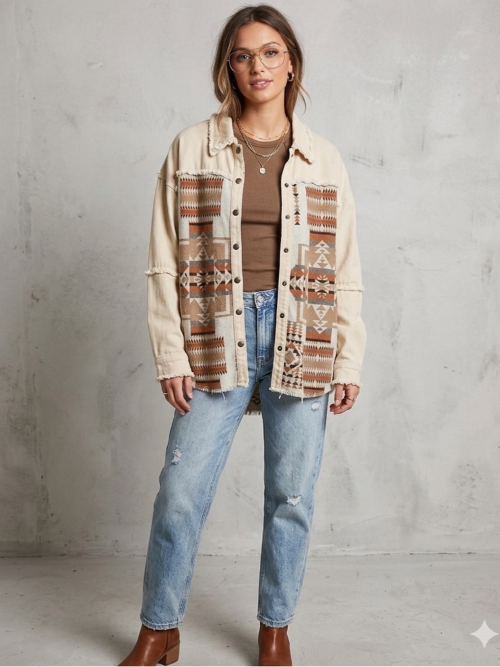 Aztec Patchwork Shacket set- size S